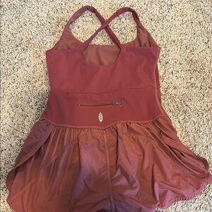 Free People righteous runsie deep pink color